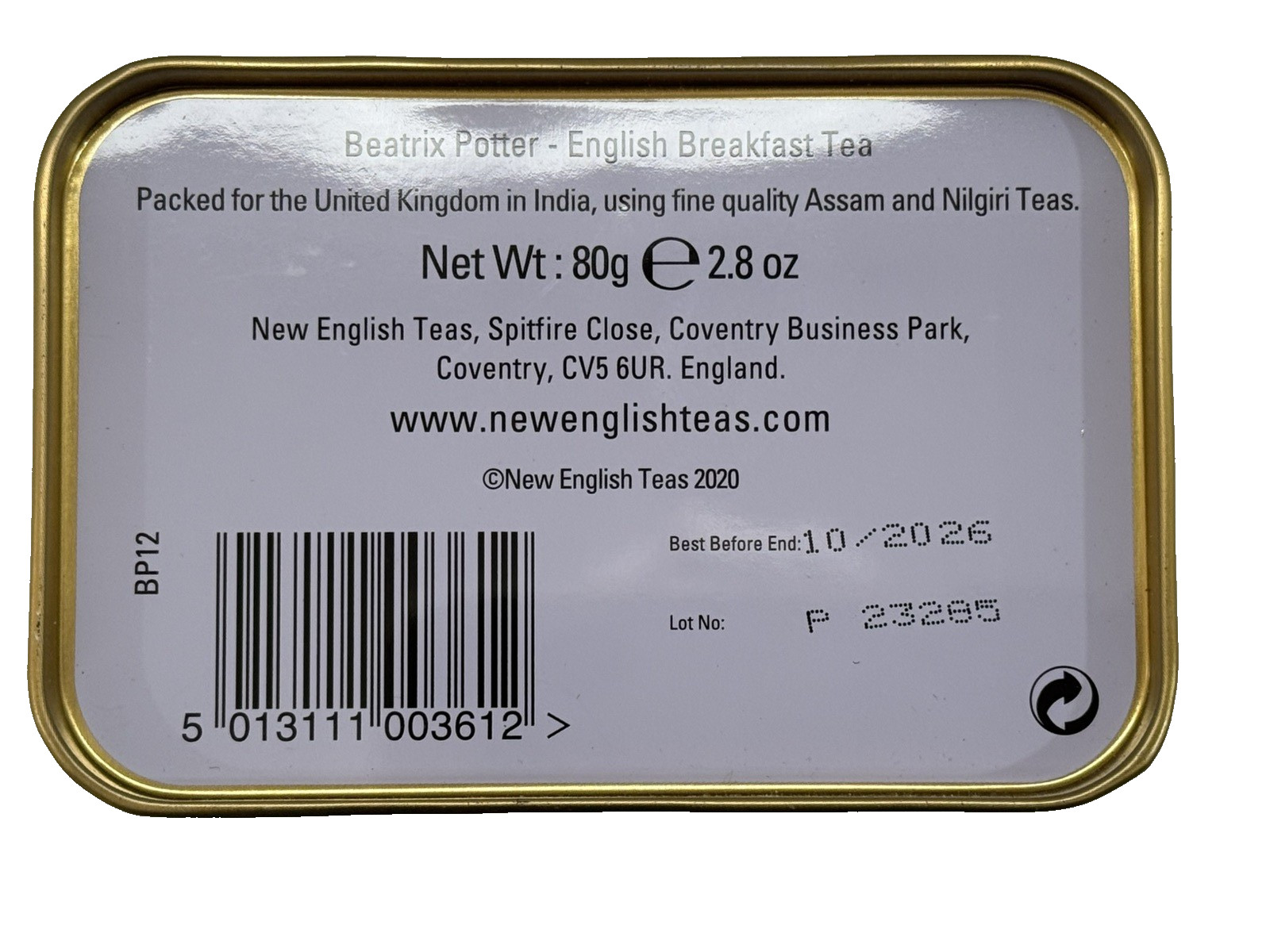 NEW Beatrix Potter Peter Rabbit English Breakfast Tea Tin 40 Teabags Exp 10/2026