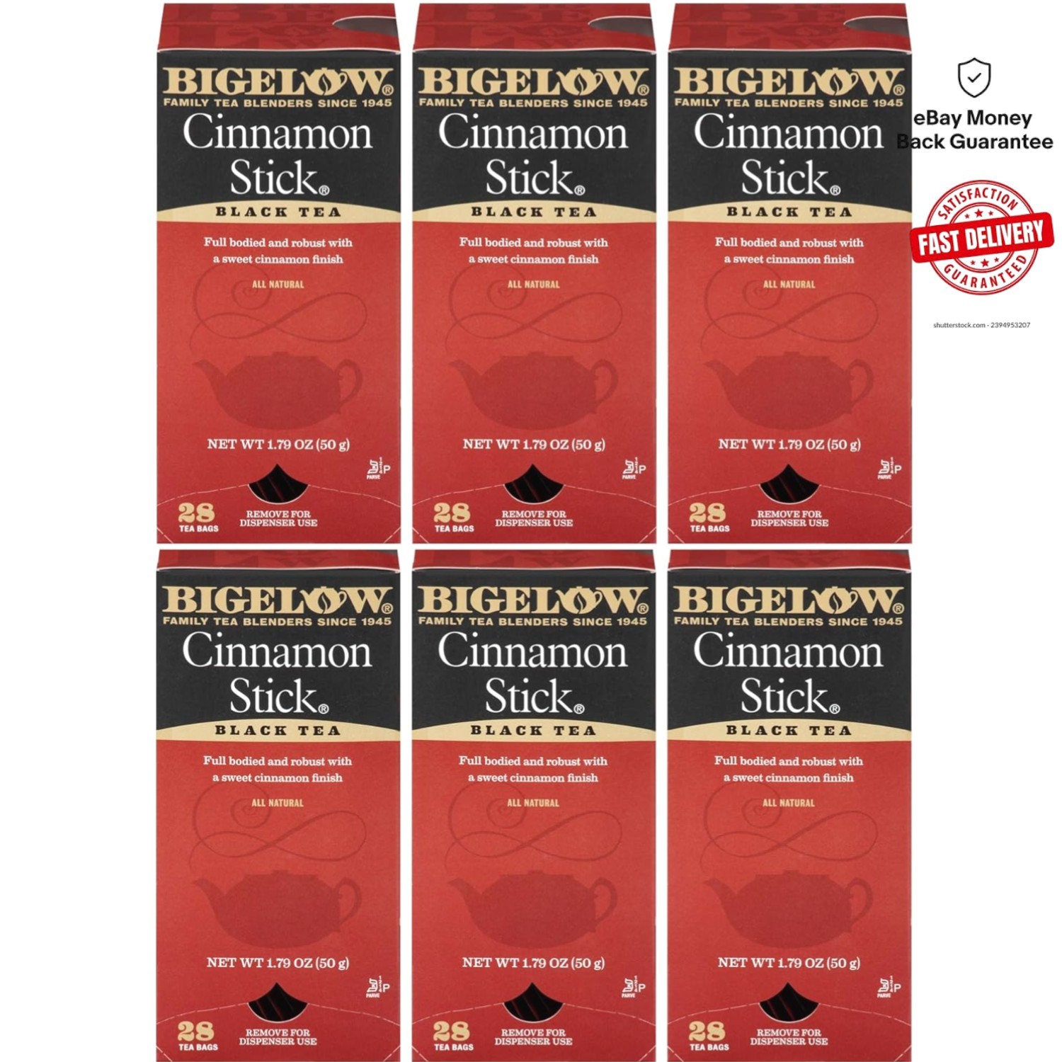 Bigelow Ginger Cinnamon Black Tea Bags – Perfect Coffee Substitute, 28 Count x 6