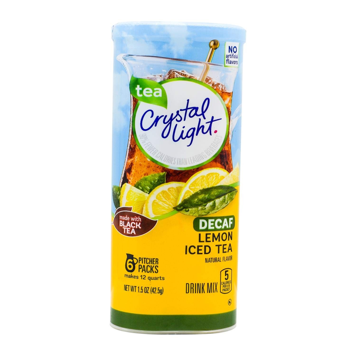 Crystal Light Sugar-Free Decaffeinated Lemon Iced Tea Naturally Flavored Powd…