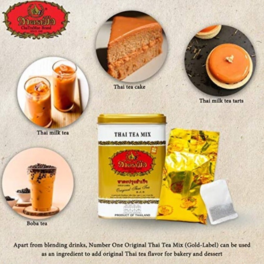 5 x125g. Cha-Tra-Mue Gold Lable Reacher Stronger Original Thai Tea Mix Halal DHL