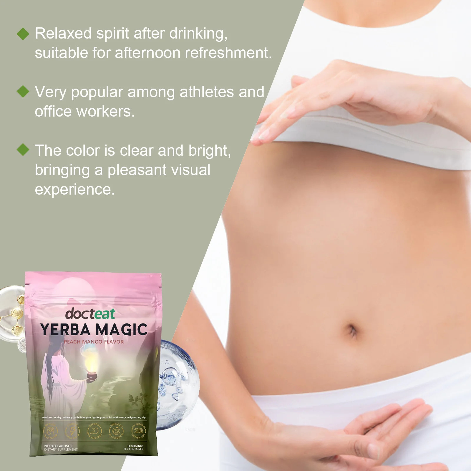 180g Yerba Mate Instant Powder Supports Energy Gut Health Super Drink Dietary