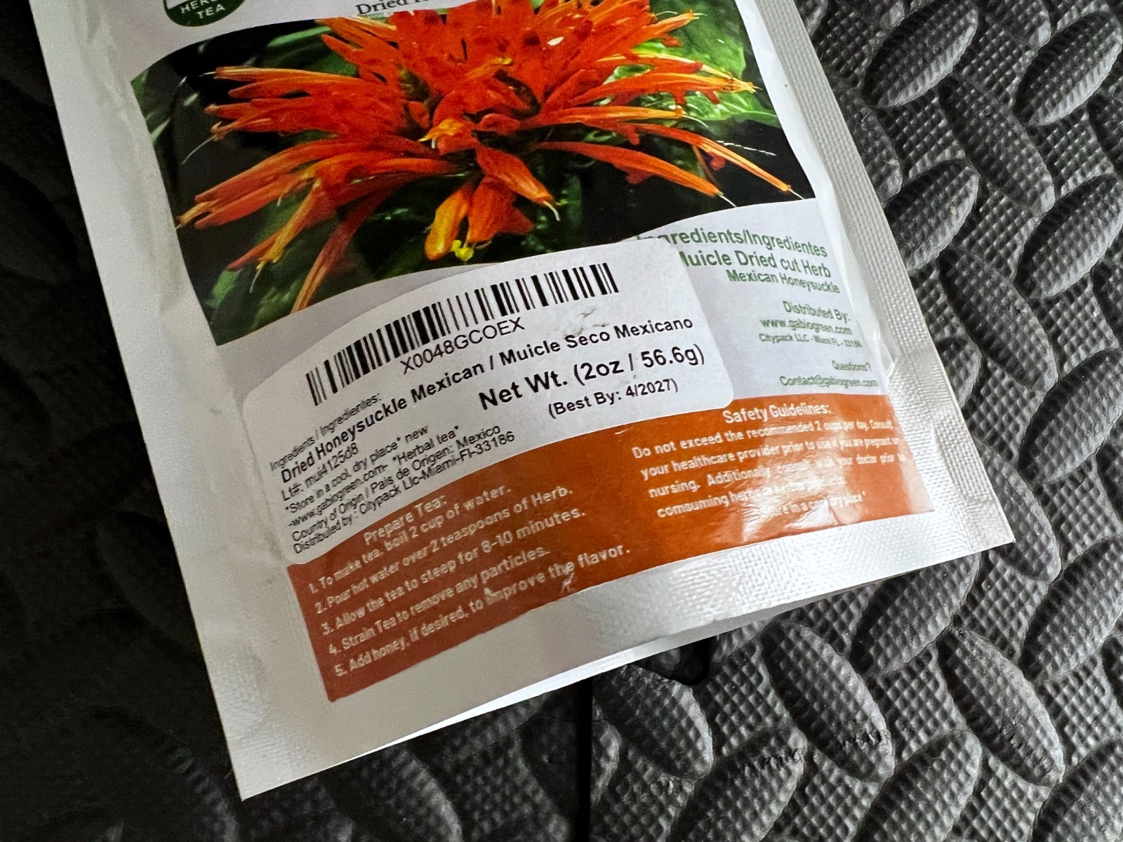 2x Muicle Mexican Dried Honeysuckle Hierba Tea 2oz Gabio Green Cut Herbs for Tea
