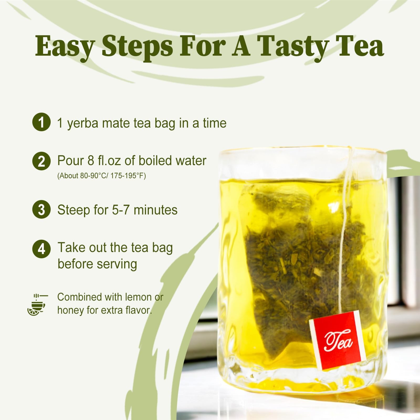 Yerba Mate Tea Bags, 40 Count – Unsmoked, Rich in Antioxidants, From Argentina