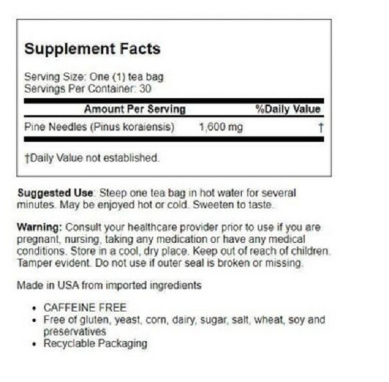 Bio Nutrition Pine Needle Tea 30 Bag(S)