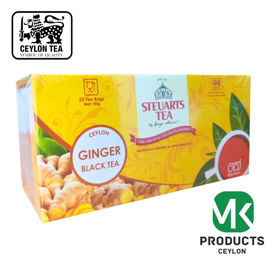 Ceylon George Steuarts Black Tea With Natural Ginger 25 Tea Bags|Free Shipping