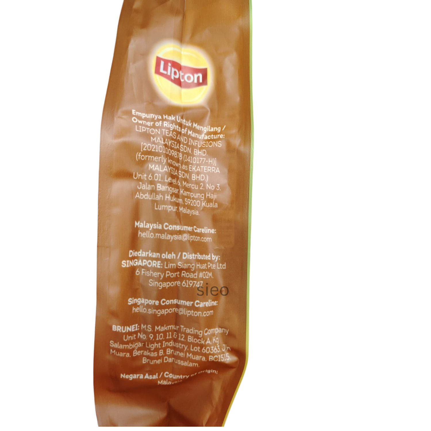 Lipton Ginger Milk Tea Latte 12 Sachets 240g Instant Tea Mix Halal Malaysia