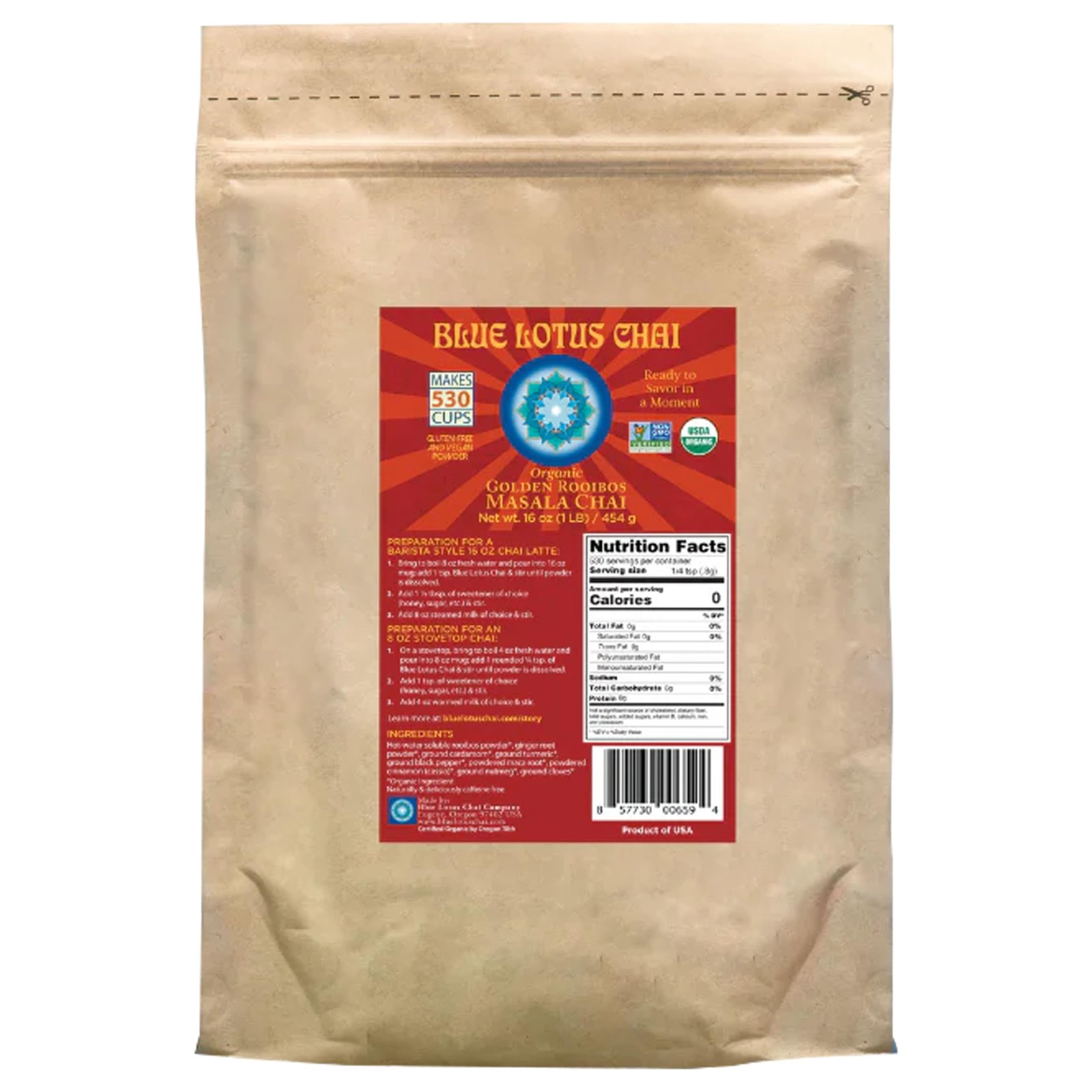 Golden Rooibos Masala Chai Makes 530 Cups 1 Pound Bulk Bag Masala Spiced C…