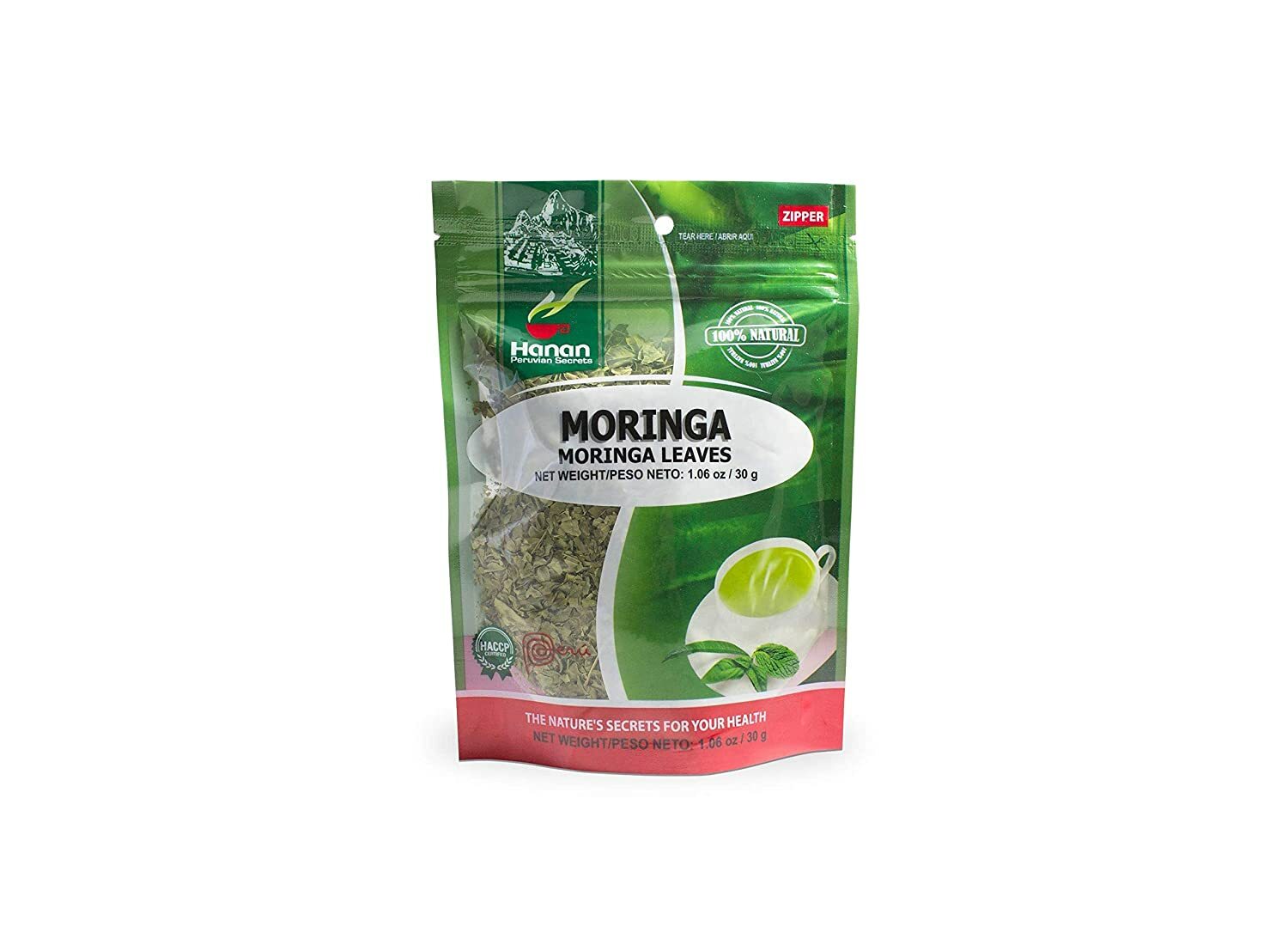 Hanan Peruvian Secrets Moringa Herbal Tea | 100% Natural Moringa Leaves | 1.06oz
