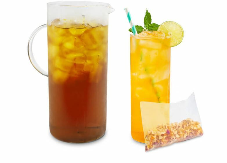 Turmeric bliss iced pouch 12 count bag makes 32 oz of tea each