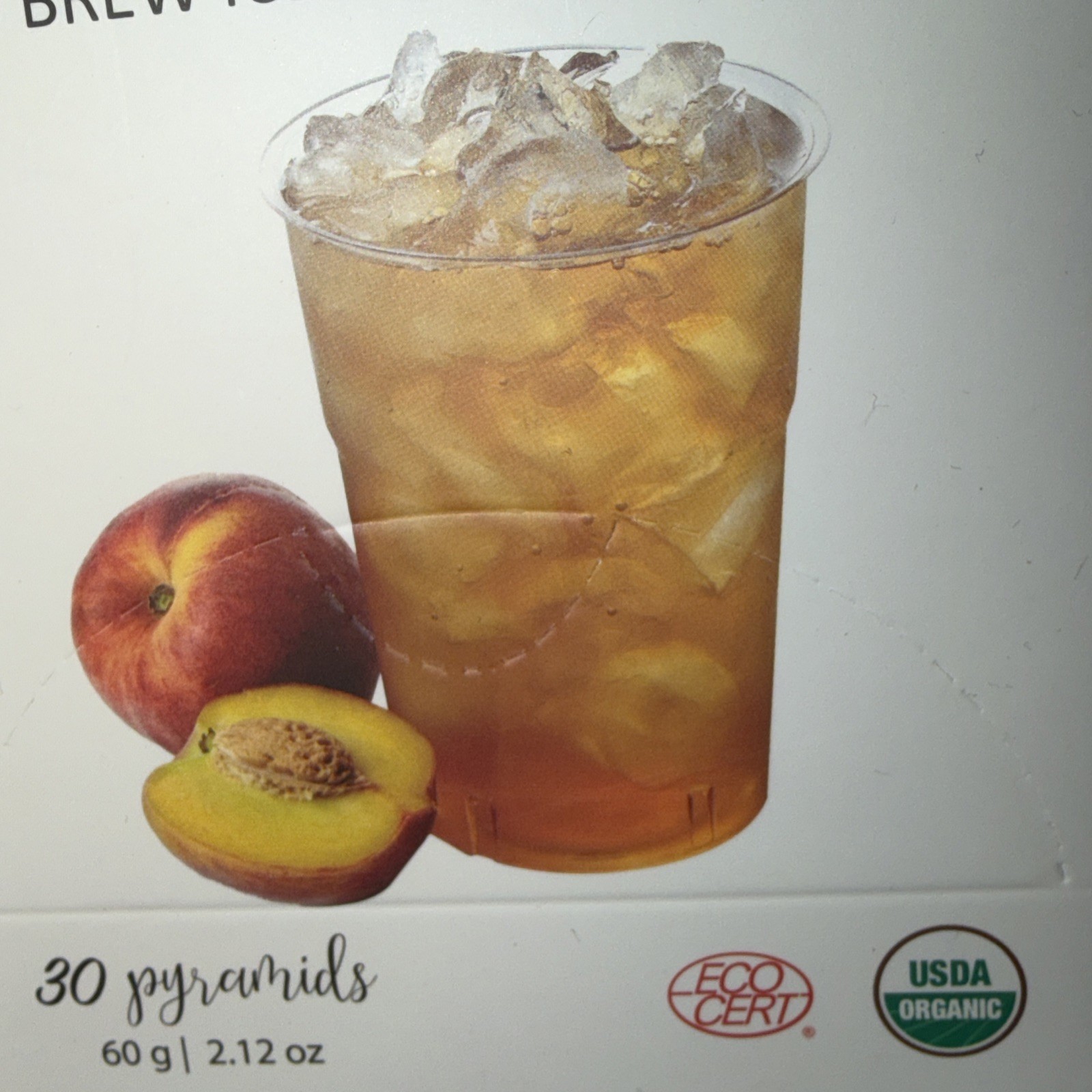 TOUCH ORGANIC 🍑 PEACH GREEN COLD BREW ICED TEA w MATCHA 2 Boxes=60 Pyramids