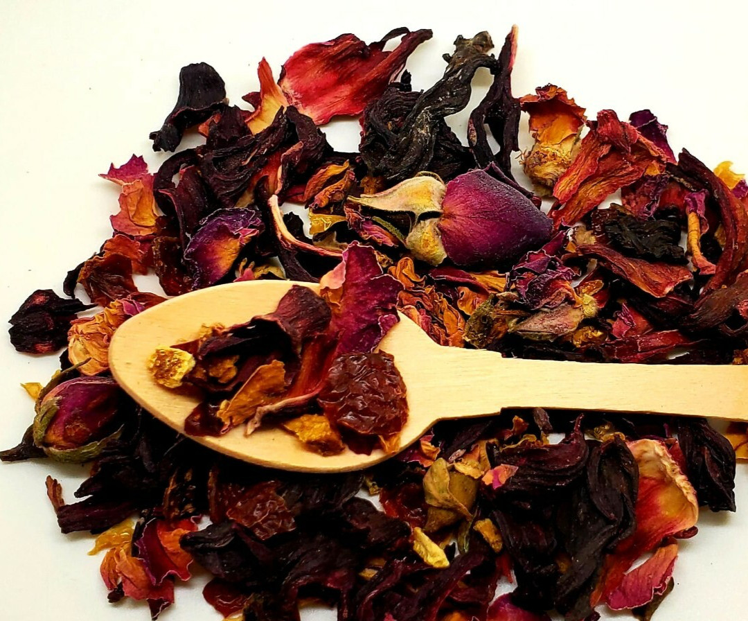 Hibiscus Herbal Tea + Rosehip, Orange Peel, Rose Petals (Free Spoon & 5 Tea Bags