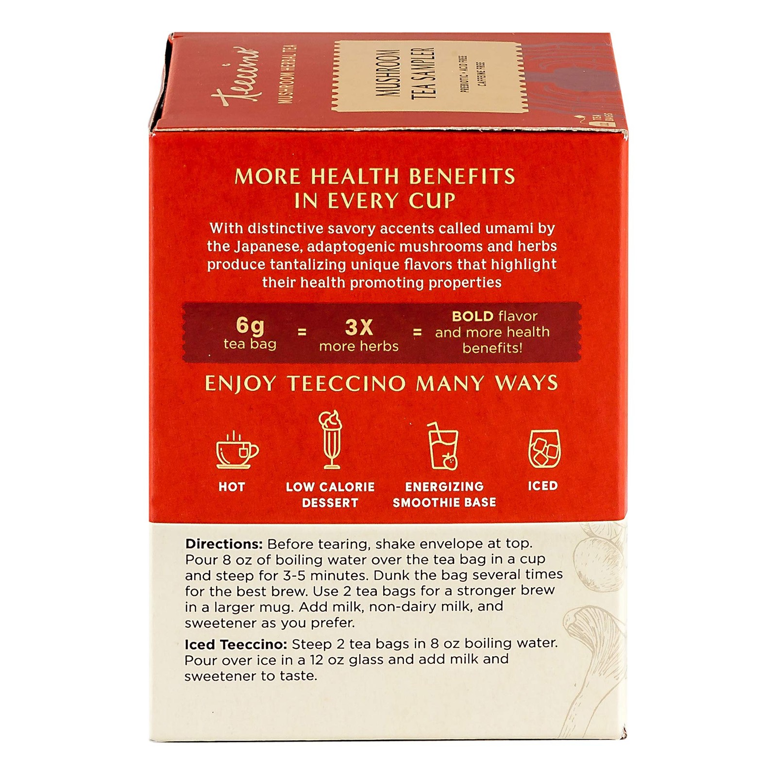 Mushroom Herbal Tea – Mushroom Adaptogen Tea Sampler – 12 Tea Bags – Support …