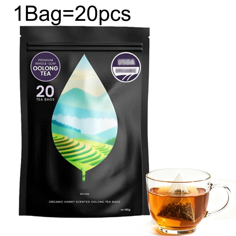PiPi Tea Organic Oolong Tea Bags – Whole Leaf, 20 Bags (4g Each) – Cortisol & Ca