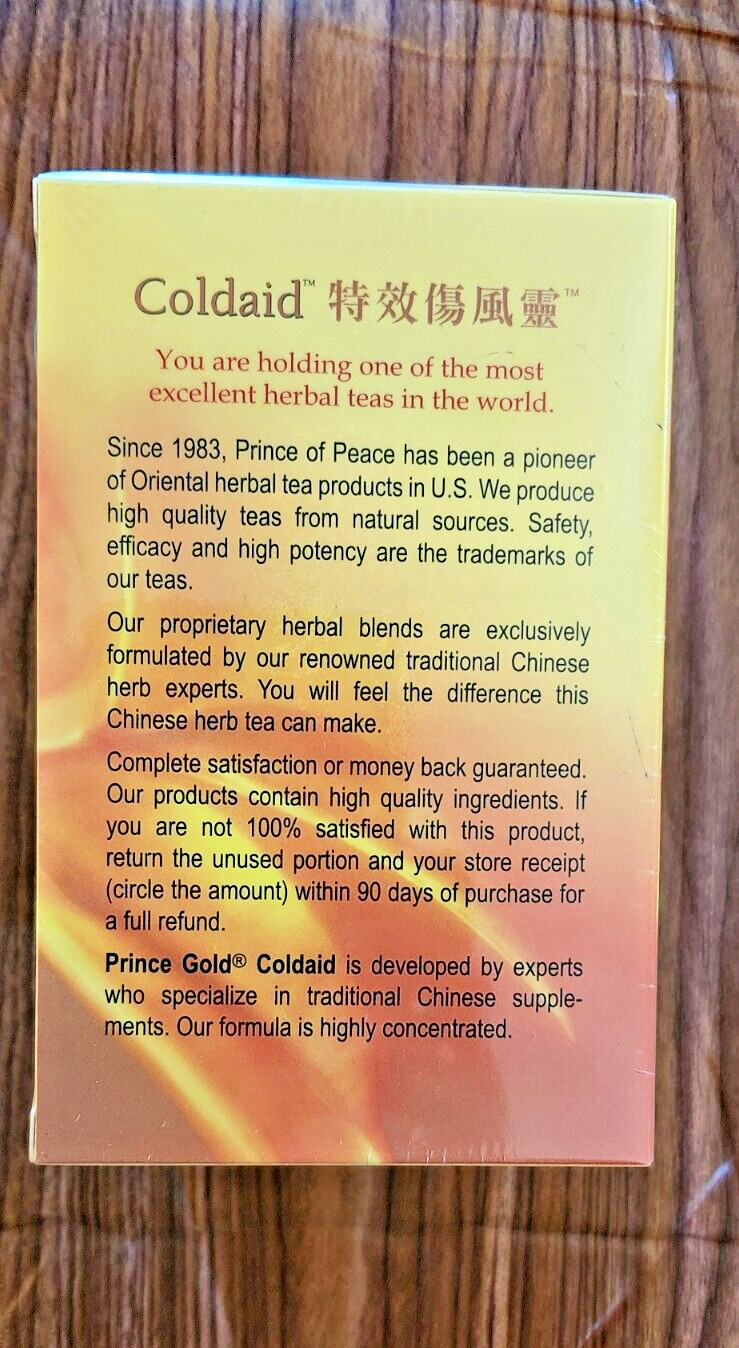 2 PACK PRINCE GOLD COLDAID CONCENTRATED HERBAL EXTRACT TEA DIETARY SUPPLEMENT