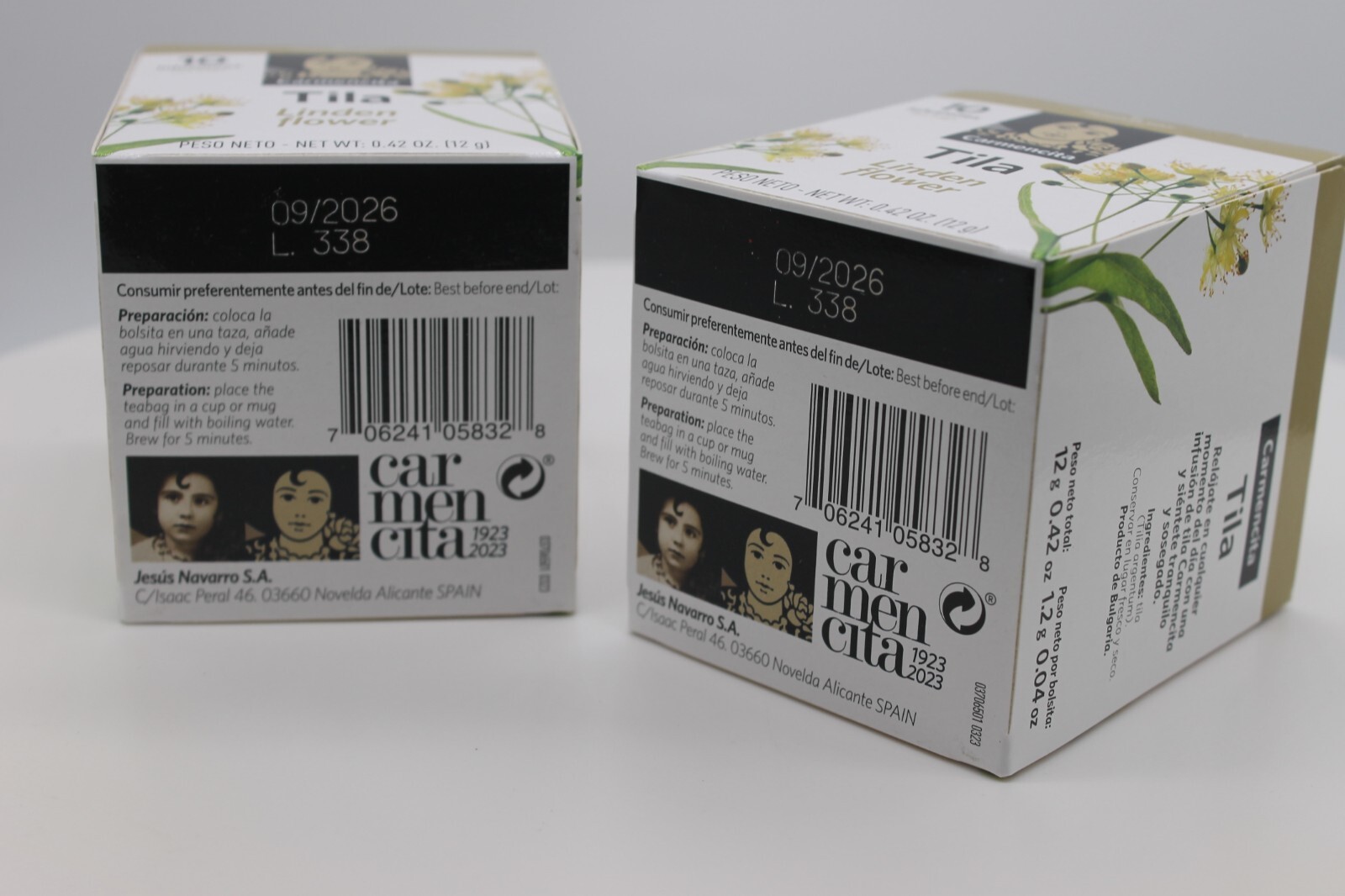 2 Carmencita Tila Tea. Linden flower (10 bags/each box ) 12g (0.42oz).
