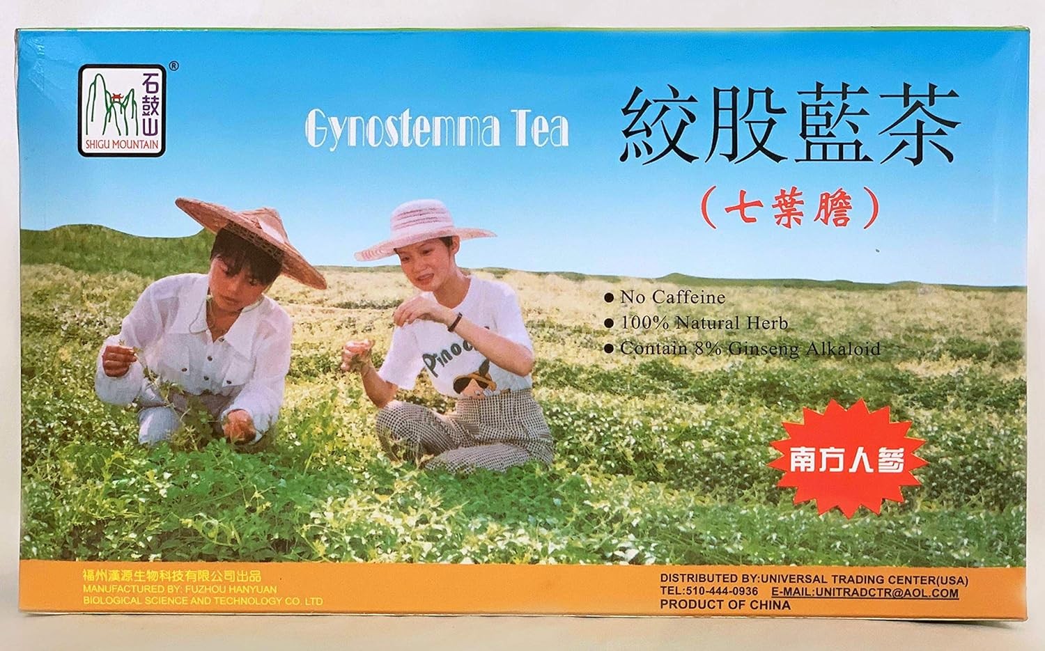 Gynostemma Tea (Jiaogulan Tea) 100 2g Green Bags 100 Count (Pack of 1)