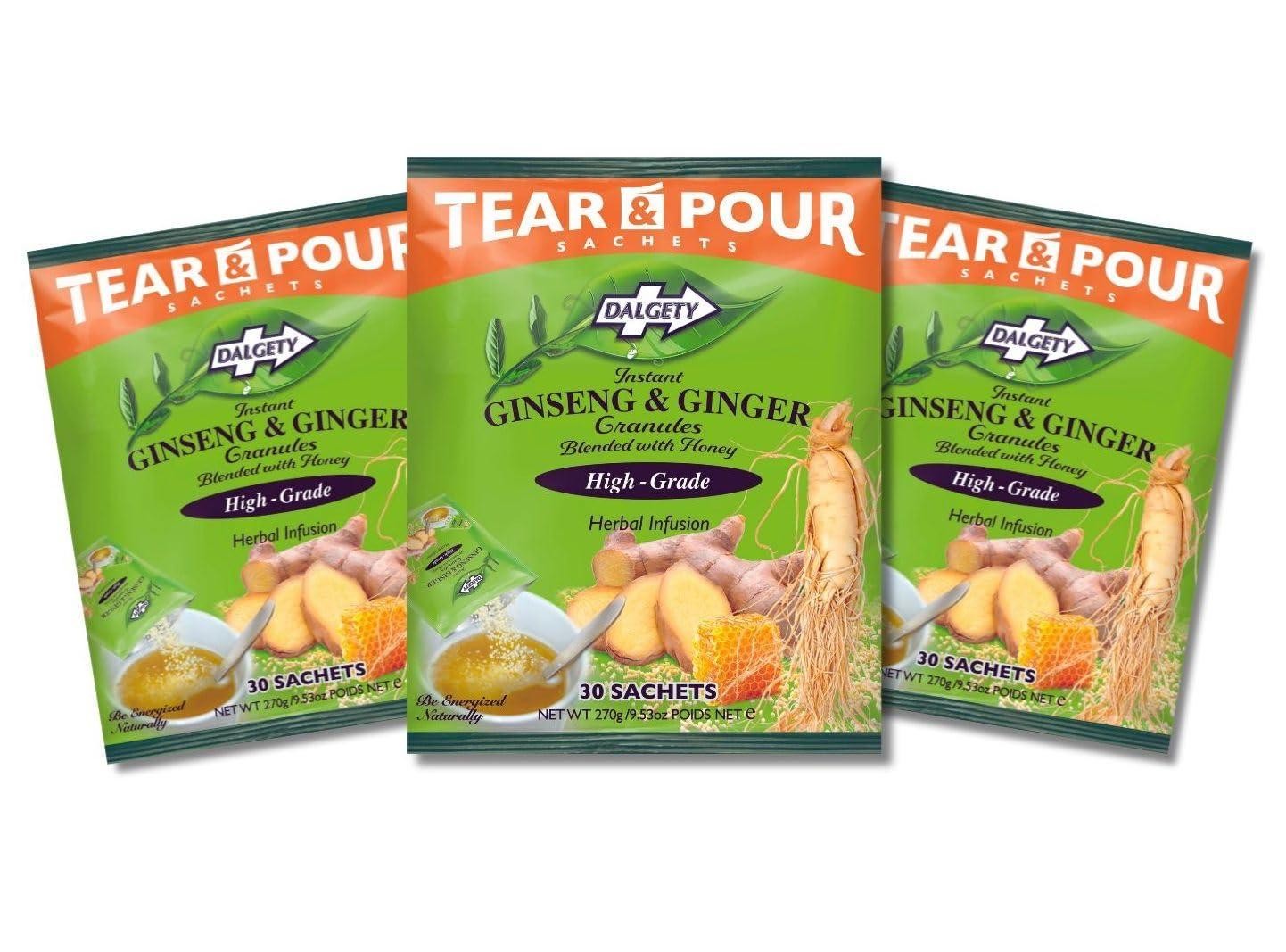 3 x Dalgety Instant Ginseng & Ginger Herbal Tea (Pouch 270g)