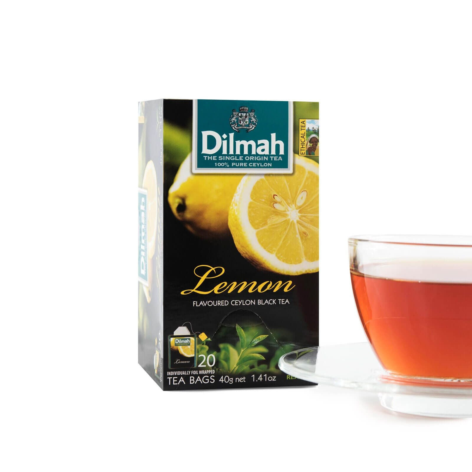 DILMAH CEYLON TEA BLACK TEA LEMON FLAVOURED TEA BAGGED TEA HEALTHY TEA