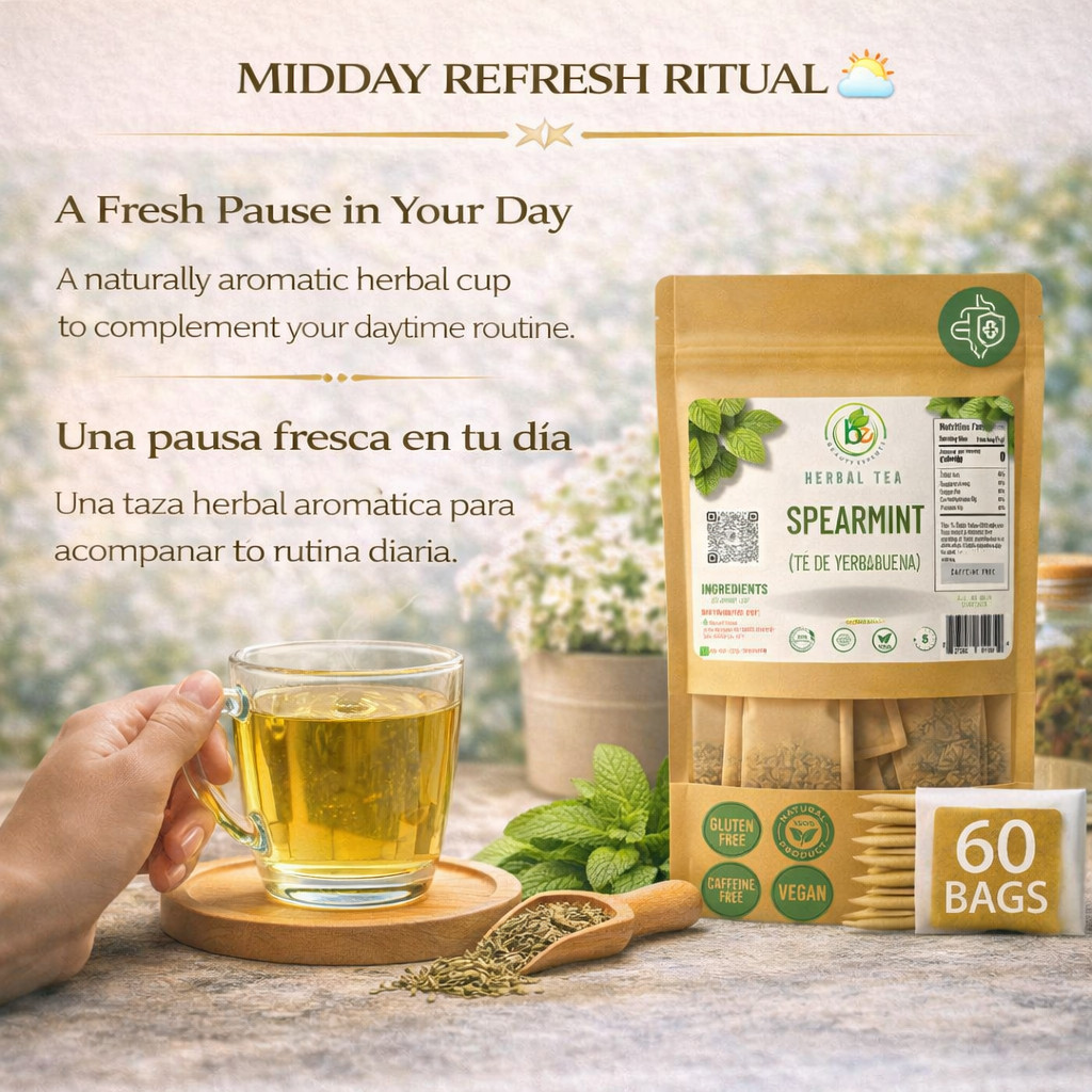 Yerbabuena Té (Spearmint Tea) – 60 Tea Bags – 100% Natural, Vegan, Herbal – Glut
