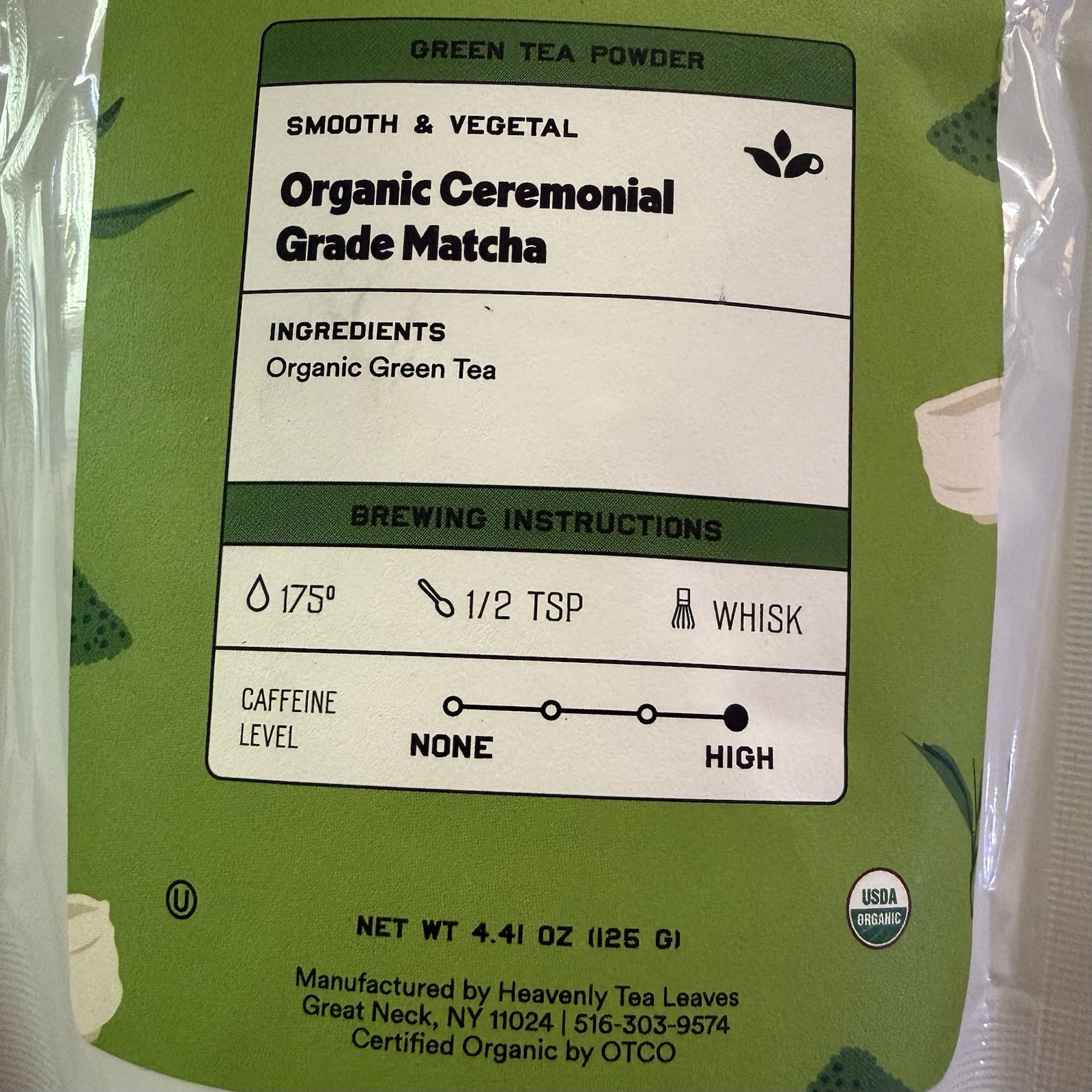 Heavenly Tea Leaves Organic Ceremonial Grade Matcha, BULK 4.41oz/125g, SEALED