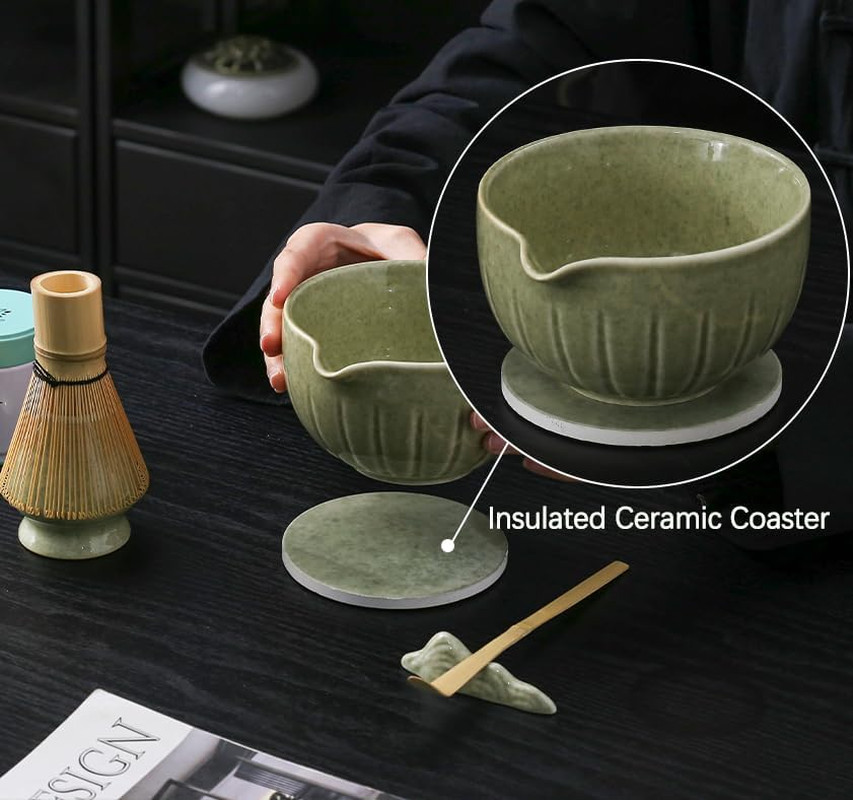 10Pcs Matcha Whisk Set, 15 OZ Matcha Bowl, Matcha Whisk and Stand, Scoop, Sifter