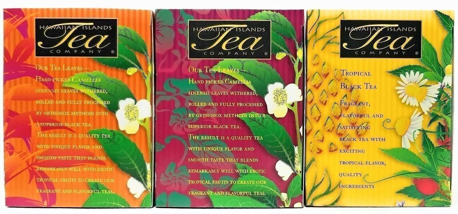 Tropical Tea Gift Set, Mango, Passion Fruit, Pineapple, 60 Tea Bags, 3 Boxes