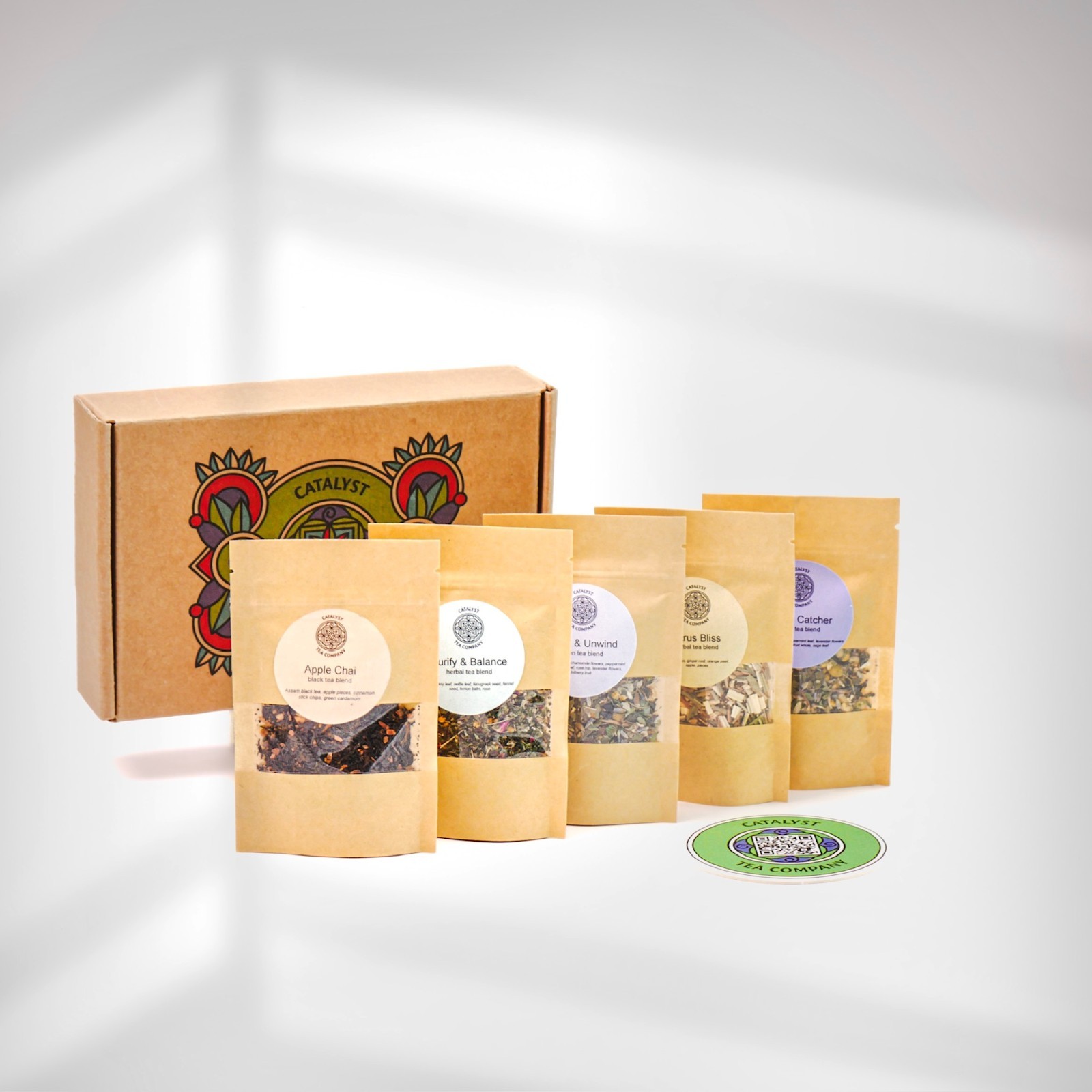 Tea Sampler Gift Set | 5 Handcrafted Herbal & Green Tea Blends | Tea Lover Gift