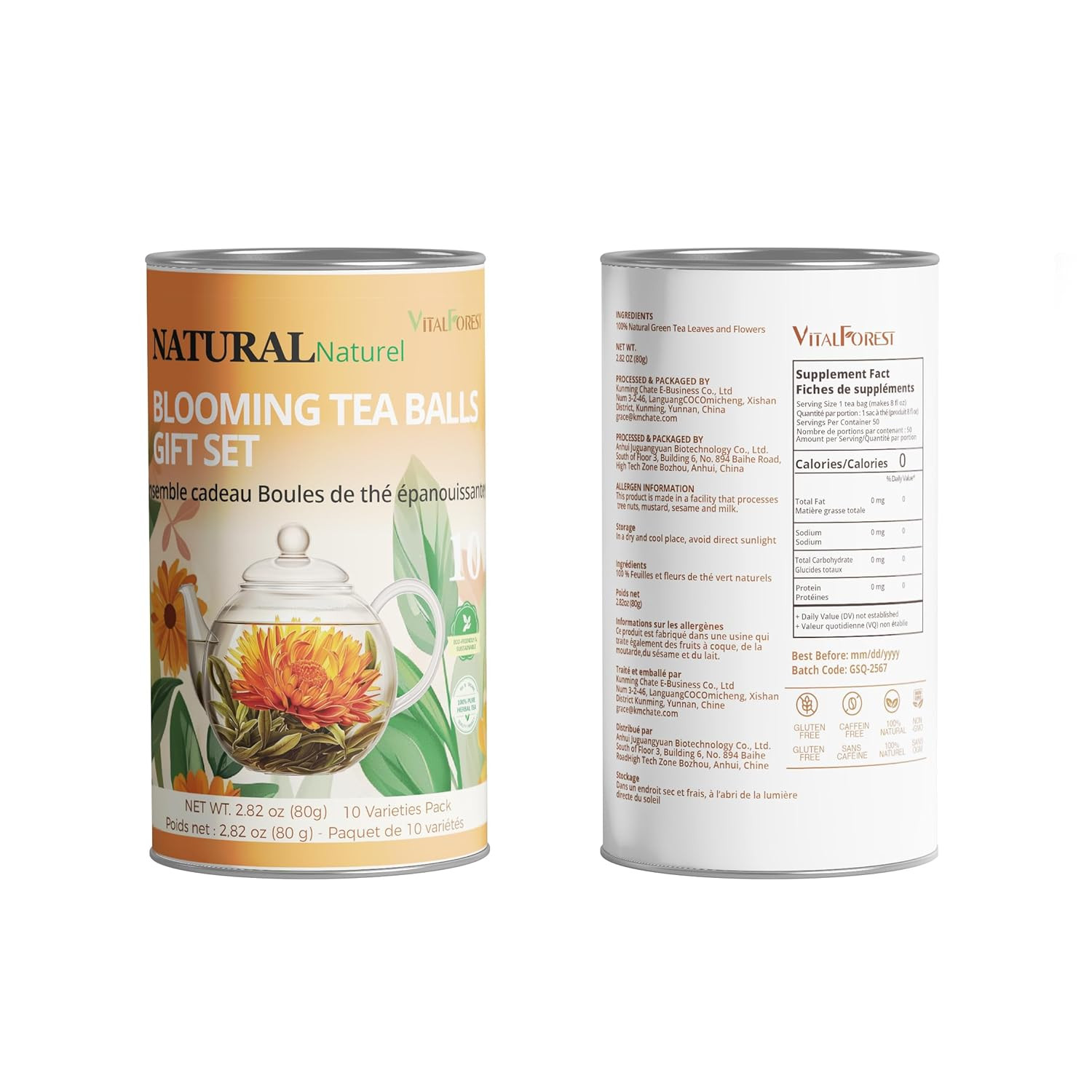 Blooming Tea Gift Set, 10 Unique Varieties Flowering Tea Balls, Individual Pack