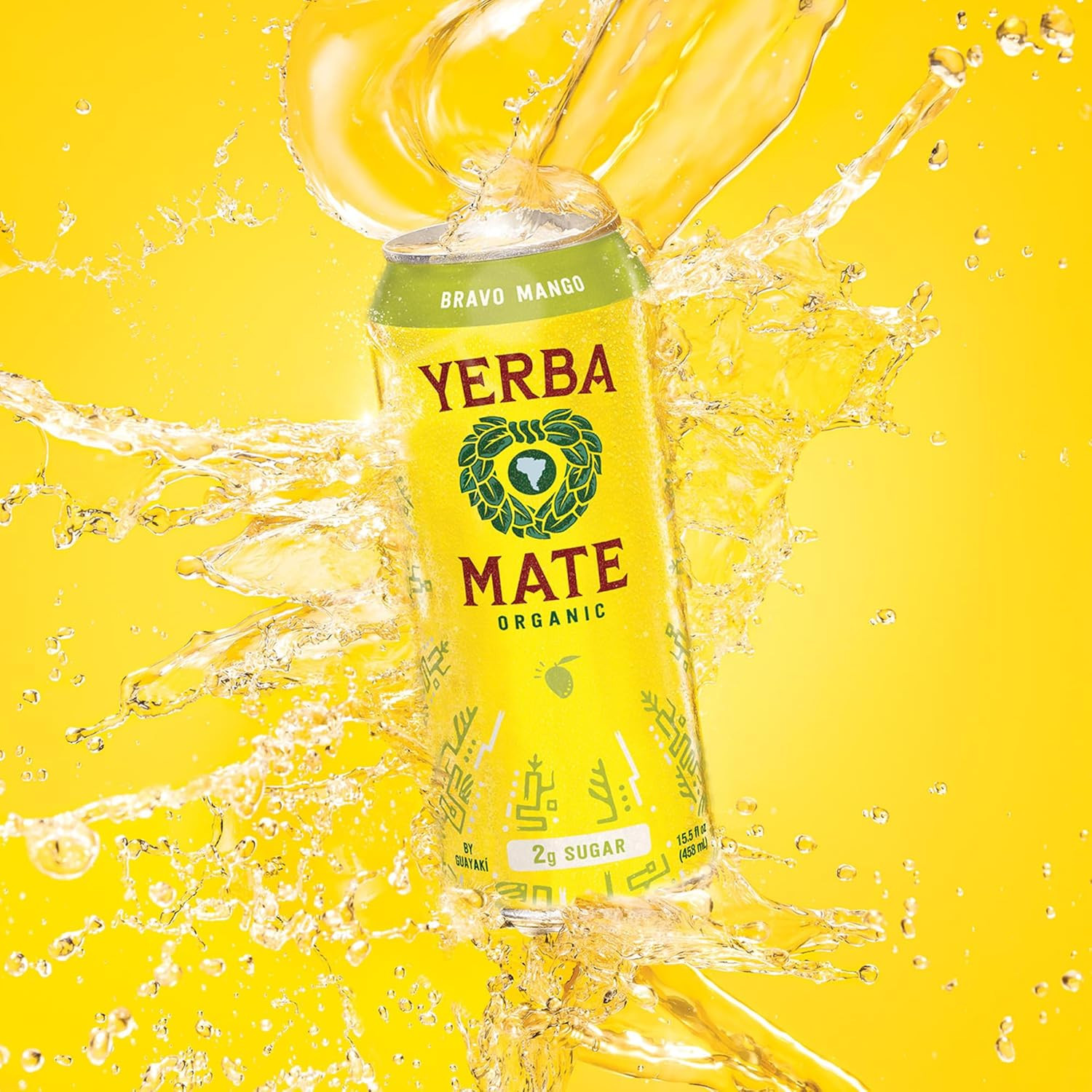 Yerba Madre Organic Yerba Mate, Energy Drink Alternative, Bravo Mango, Low Sugar