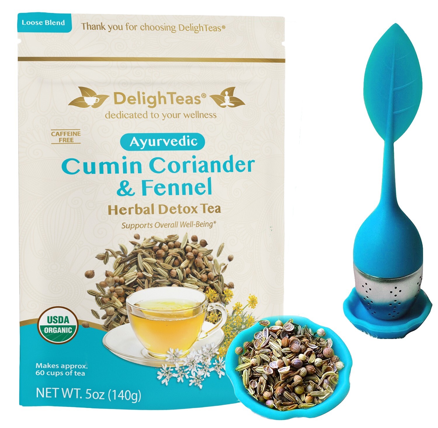 Ayurvedic Cumin, Coriander & Fennel Detox Tea – Loose Blend