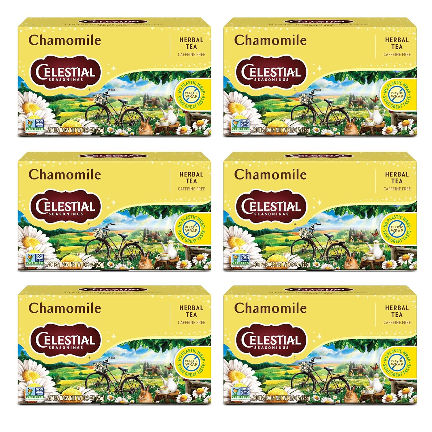 Bengal Spice Herbal Tea, Caffeine Free, 20 Tea Bags Box (Pack of 6)