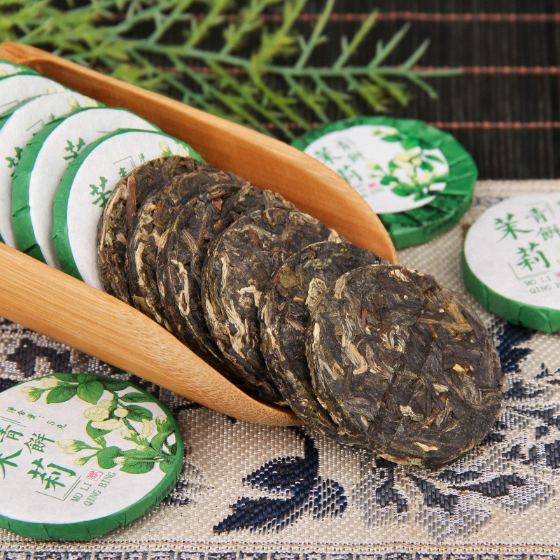 500g Yunnan Jasmine Tea Pu’er Tea Ancient Tree Tea Cake Raw Tea Compressed Tea