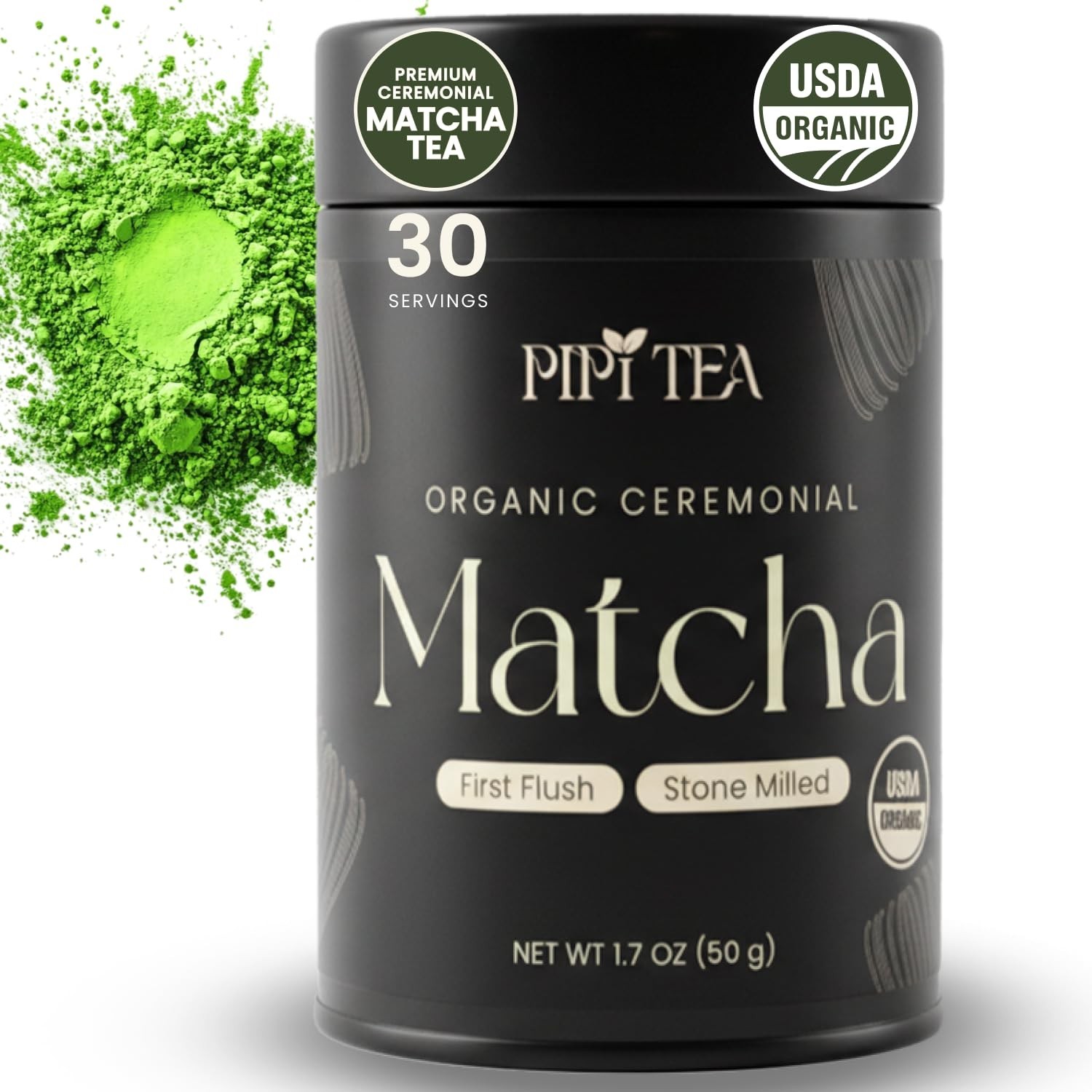 PiPi Tea Ceremonial Grade Matcha Green Tea Powder – Stone Ground Pure Matcha …