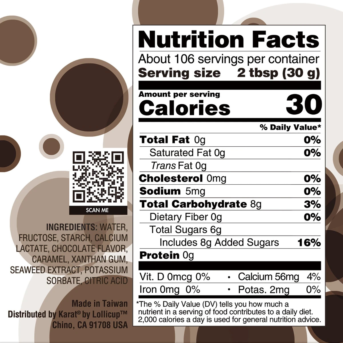 Tea Zone Chocolate POPPING PEARLS™ (B2071, 7 lbs) for Boba Tea