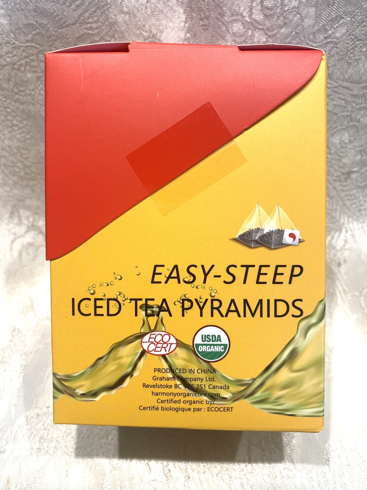 ICED TEA Cold Brew PEACH MANGO GREEN Tea w/ Matcha 25 Bags Harmony Organic