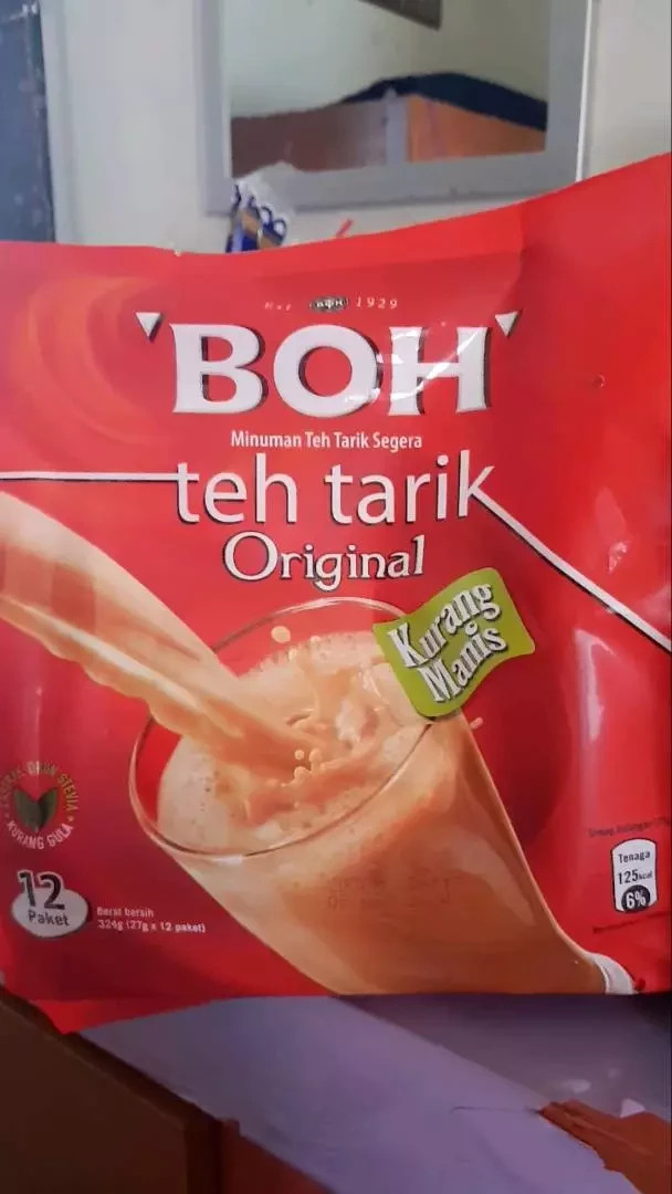 2 PACKS – BOH Teh Tarik Kurang Manis Original New Stick Pack 27g x 12s