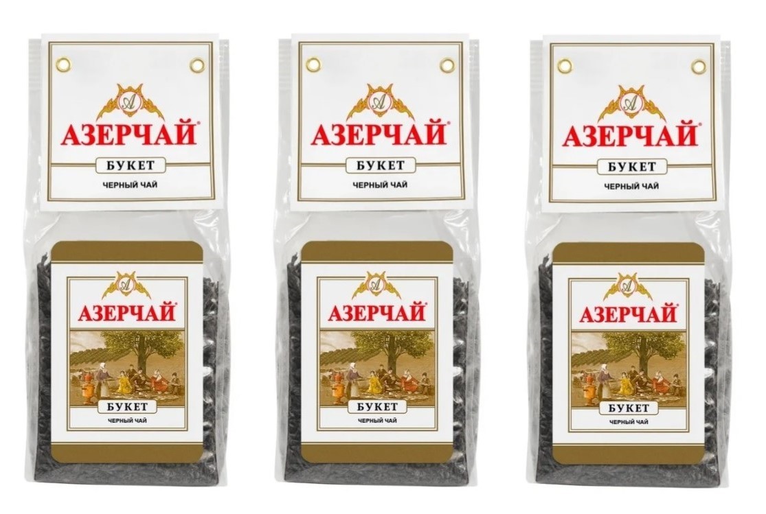 Azercay / Azertea / Azerchay Black Tea Bouquet – 3×100g Loose Leaf in Clear Bags