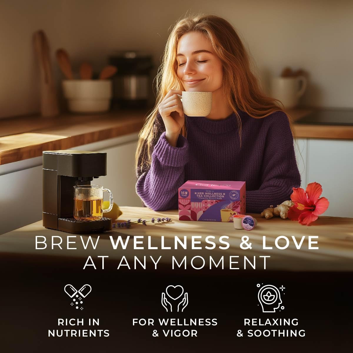 Her Wellness Tea Pod Collection Gift Set (16 Count) – Different Flavors Assorted