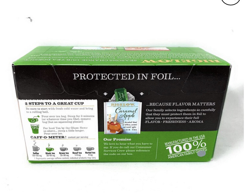 Bigelow Caramel Apple Black Tea Seasonal Holiday (3 Pack*18=54)