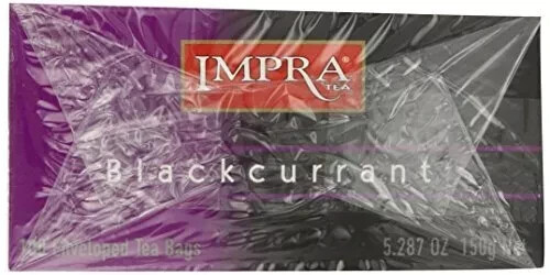 Impra Blackcurrant Pure Ceylon Black Tea Teabags Sri Lanka 100 Tea Bags