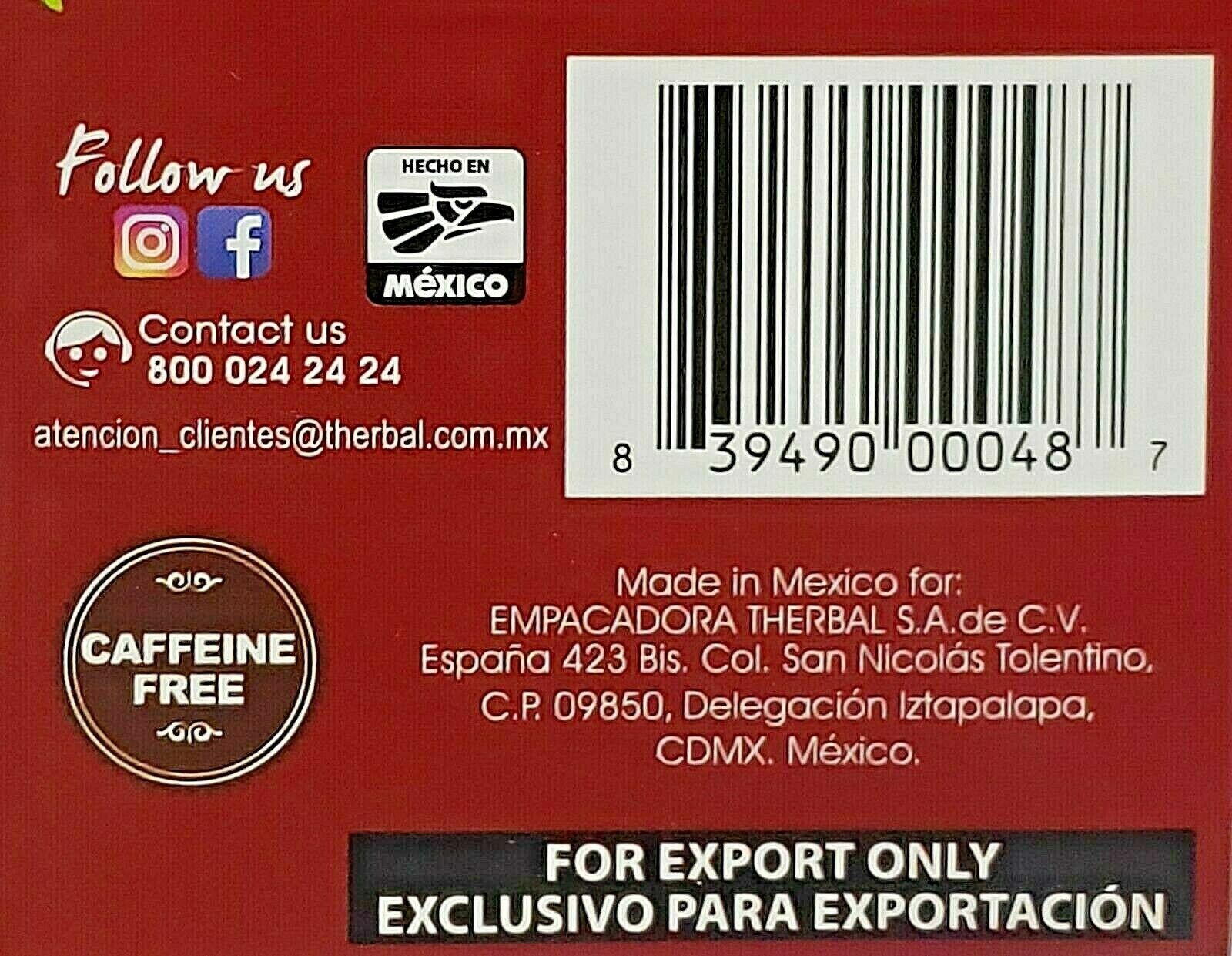 TE DE JAMAICA HIBISCUS 25 BAGS 0.03 EACH ANTIOXIDANTE ANTIOXIDANT Made in Mexico