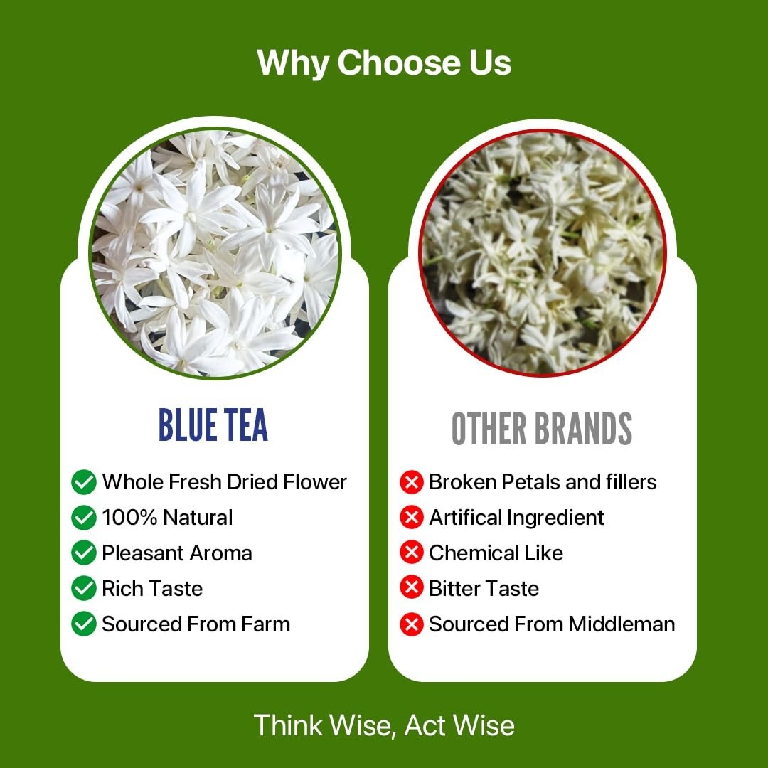 BLUE TEA – Jasmine Flower Herbal Tea, 1 Oz 30 Cups, 100% Natural | FREESHIP