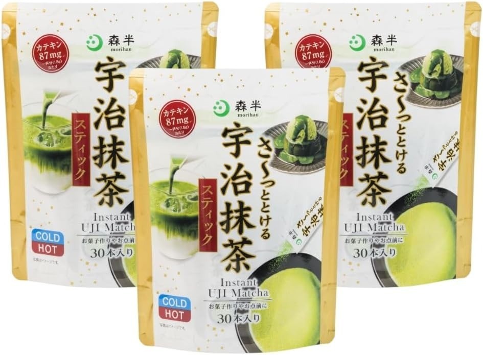 set of 3 morihan Instant Uji Matcha 30 sticks JAPAN NEW