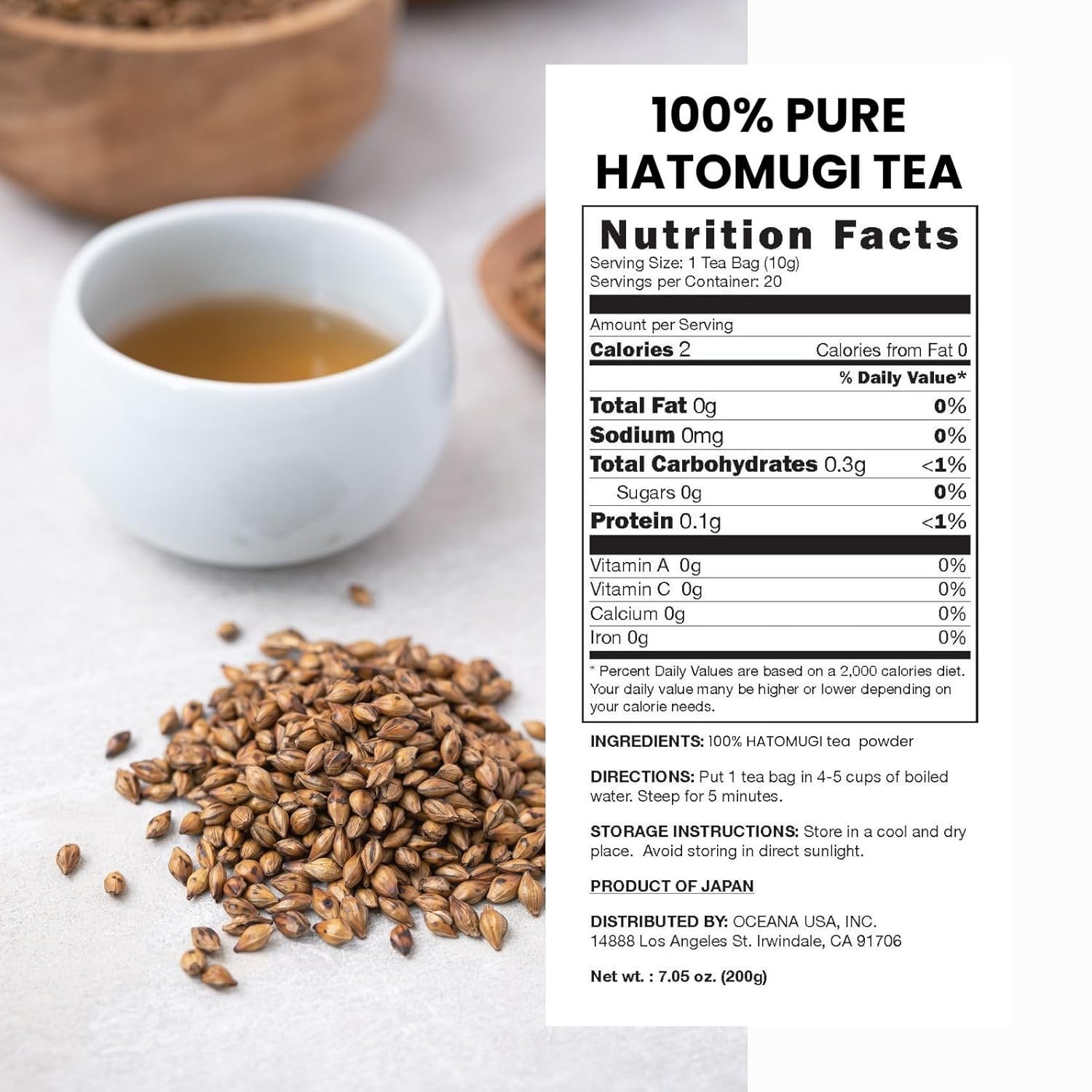 Natural Roasted Hatomugi Herbal Tea – Japanese Grain Tea for Digestive & Daily W