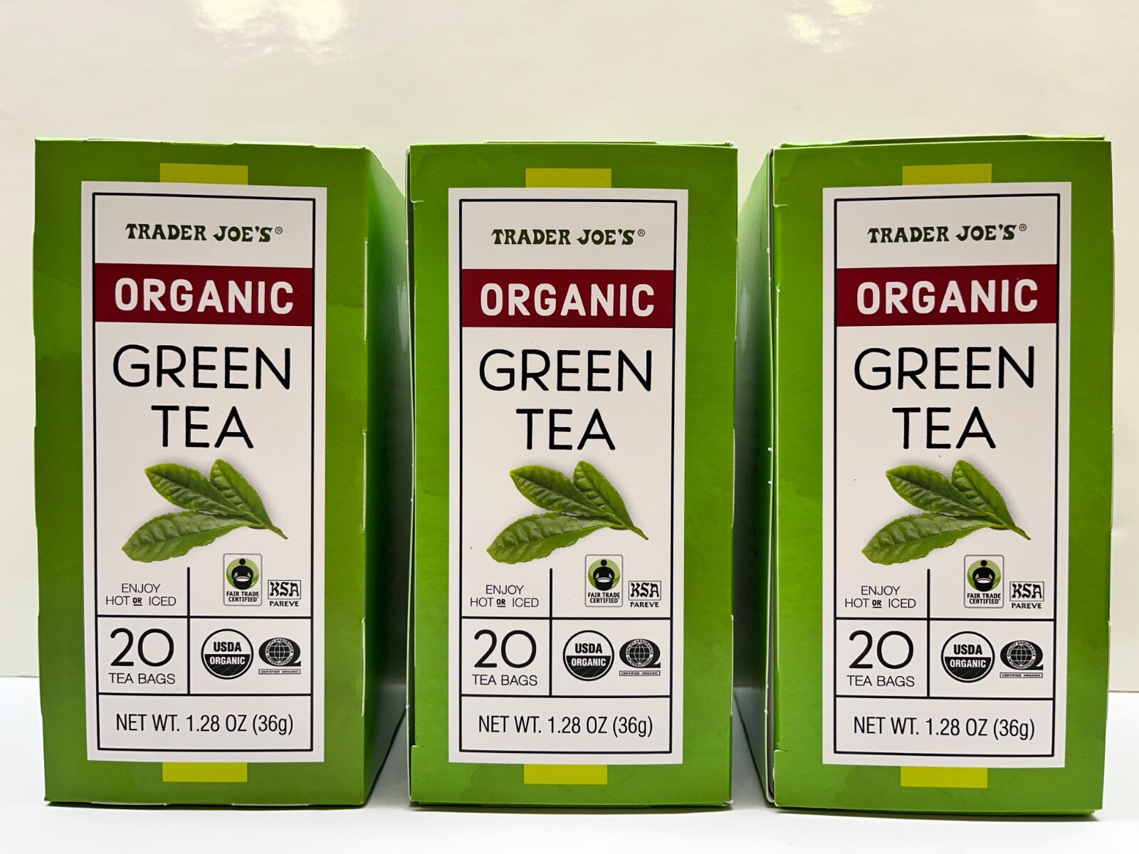 3 Packs Trader Joe’s s Organic Green Tea (Total 60 tea Bags) NEW PACKAGING