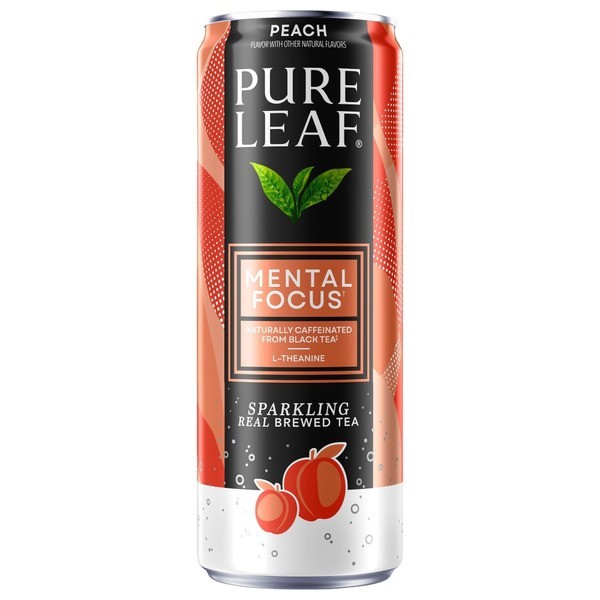 Pure Leaf Peach Sparkling Real Brewed Tea 12oz 12 Pack Cans Beverage
