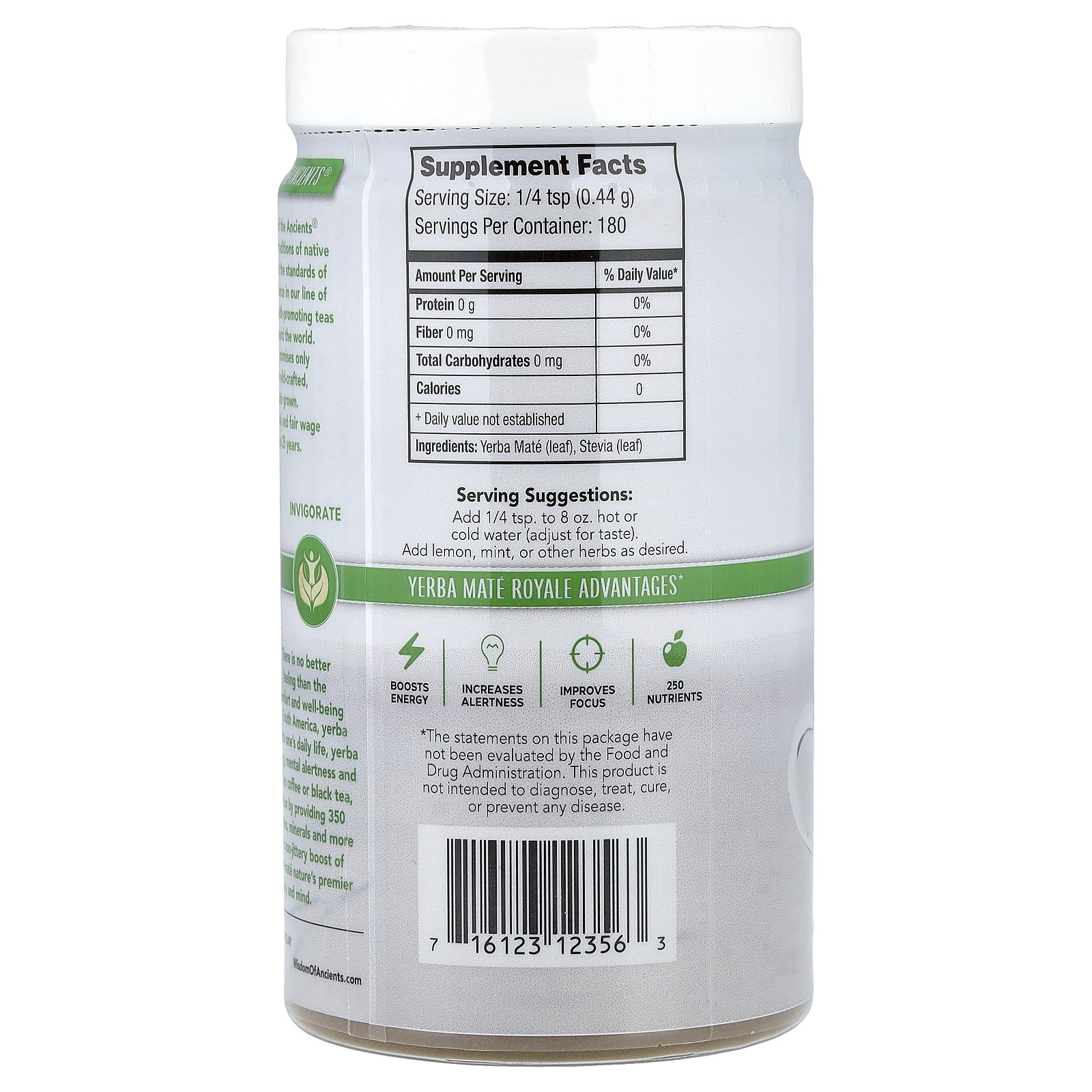 Yerba Mate Royale, Instant Herbal Tea with Stevia, 2.82 oz (79.9 g)