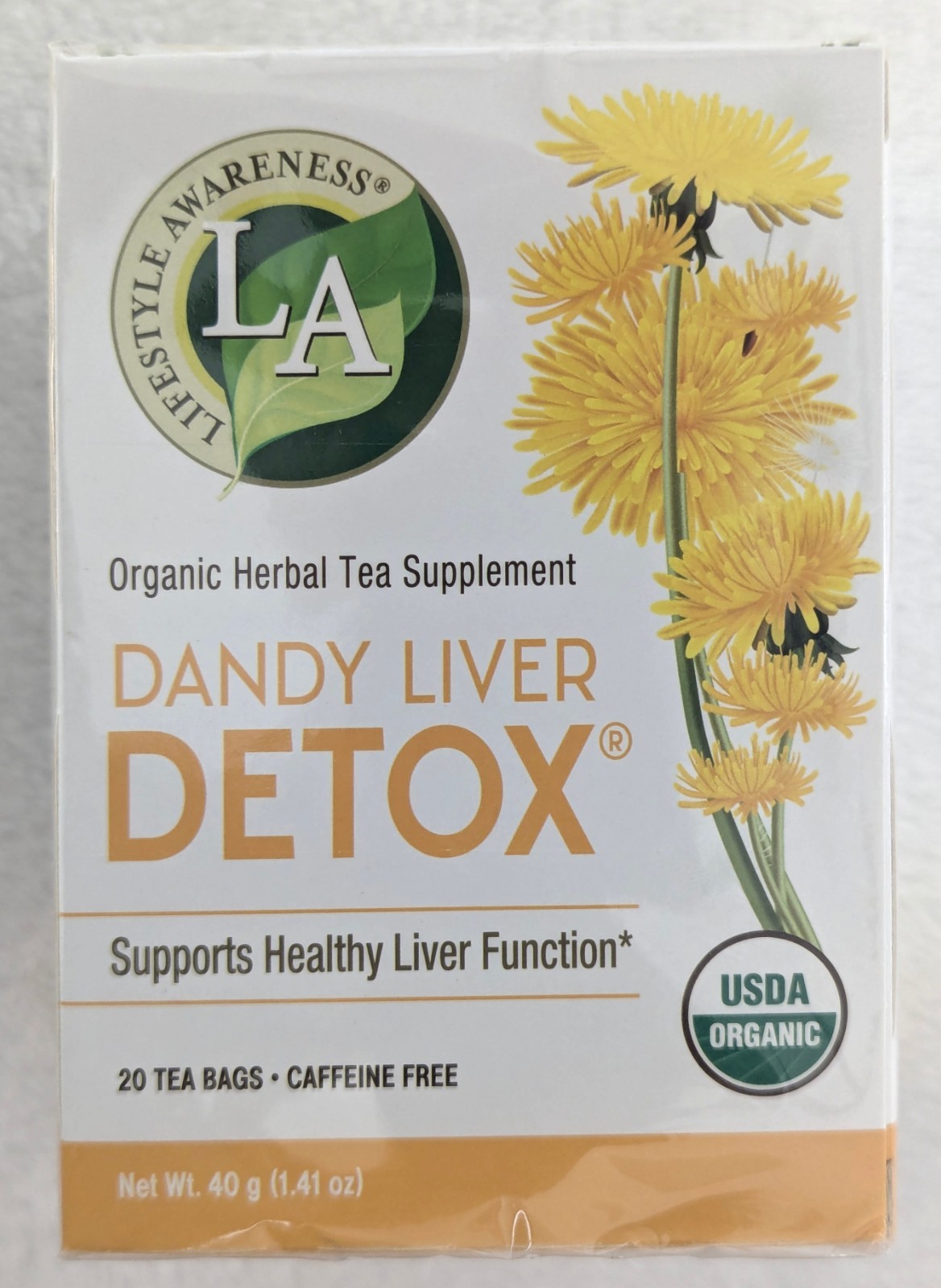 USDA Organic Dandelion Liver Detox Tea, 2 Boxes, 20 Count Each, Exp 10/27