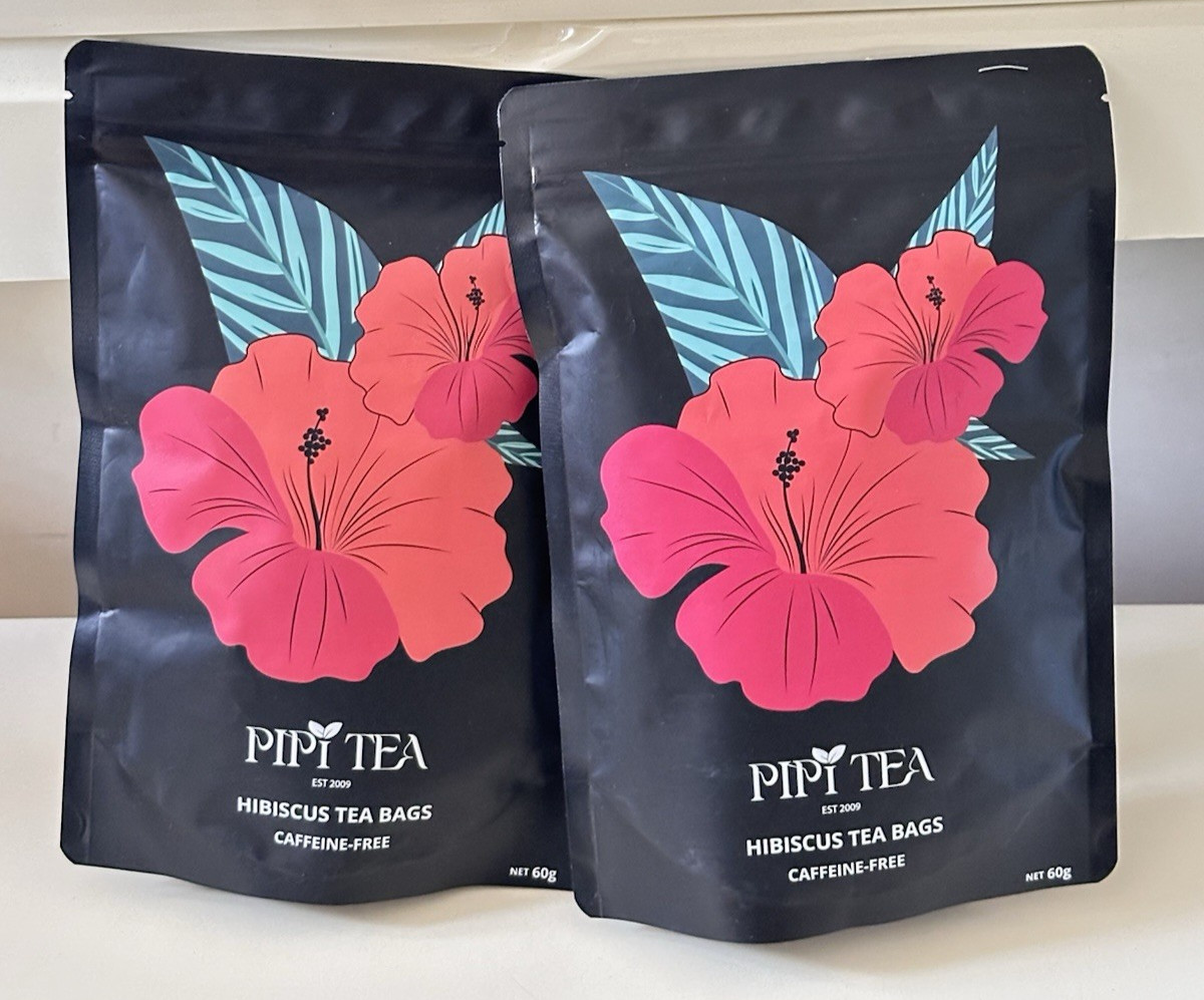 Lot 2 PiPi Organic Hibiscus Tea Bags Caffeine Free Herbal Antioxidant NEW SEALED