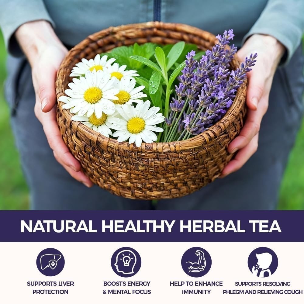 WOTIHA 60 Count Premium Chamomile Lavender Tea Bags – 100% Pure Flowers, Soothin